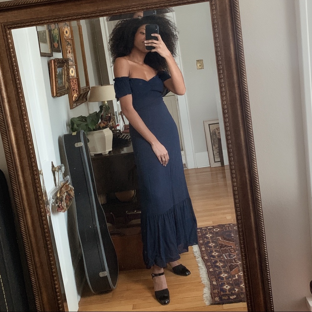 Reformation Butterfly Dress in Navy size 4